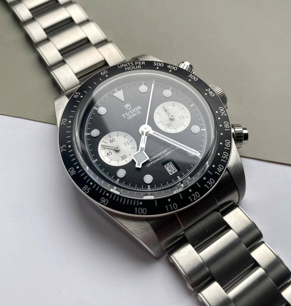Tudor Black bay chrono M79360N Full set + rubberen band, Overige merken, Staal, Staal, Polshorloge