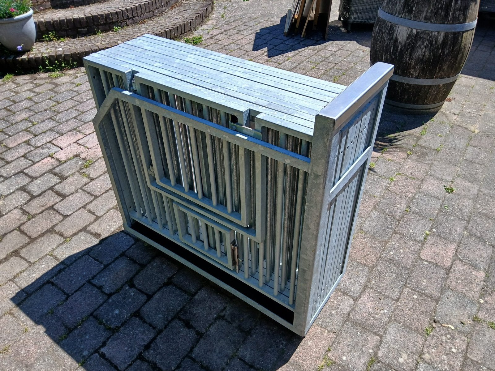 Modulaire puppy kennel gegalvaniseerd staal op kar, Dieren en Toebehoren, Hondenhokken, Ophalen, Hondenkennel, 100 cm of meer