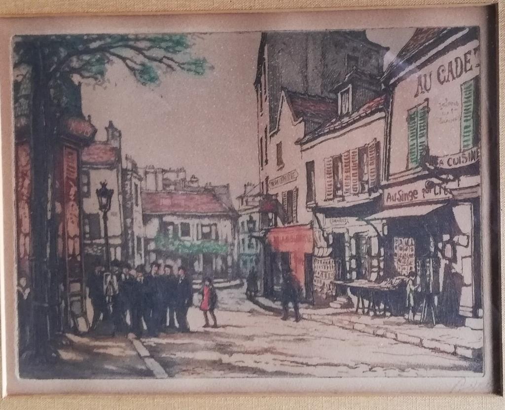 Amee de Boret? Parijs. Ca 1875/1900. Ets., Antiek en Kunst, Kunst | Etsen en Gravures, Ets, Gesigneerd, Dagelijks leven, 1800 - 1899