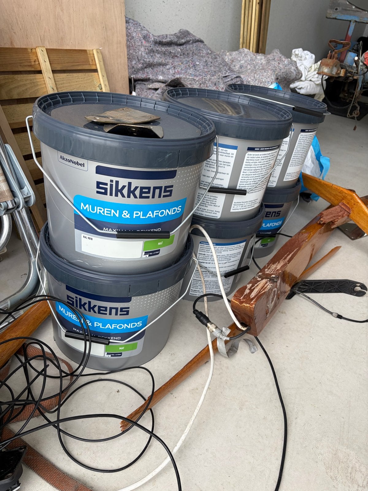 Sikkens Muurverf RAL 9010 - Ongeopend en Nieuw, Doe-het-zelf en Verbouw, Ophalen, 5 tot 10 liter, Wit, Nieuw