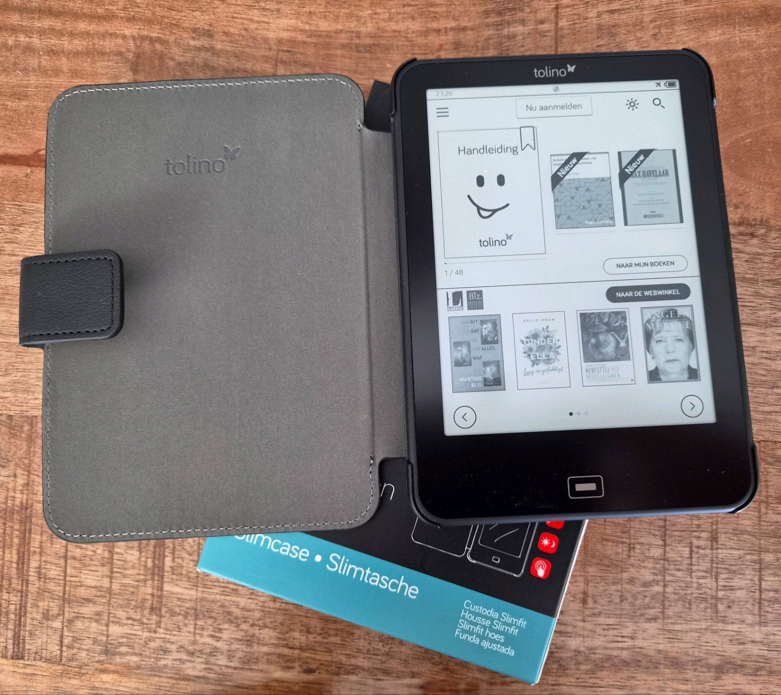 Zgan Tolino Vision 4HD ereader met nieuwe sleepcover, Computers en Software, Libris Blz Bv, Postbus 1500 Hoevelaken, 6 inch of minder