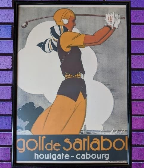 ART DECO Golf Sport Poster kunst Affiche in lijst, Sport en Fitness, Verzenden, Nieuw, Kleding