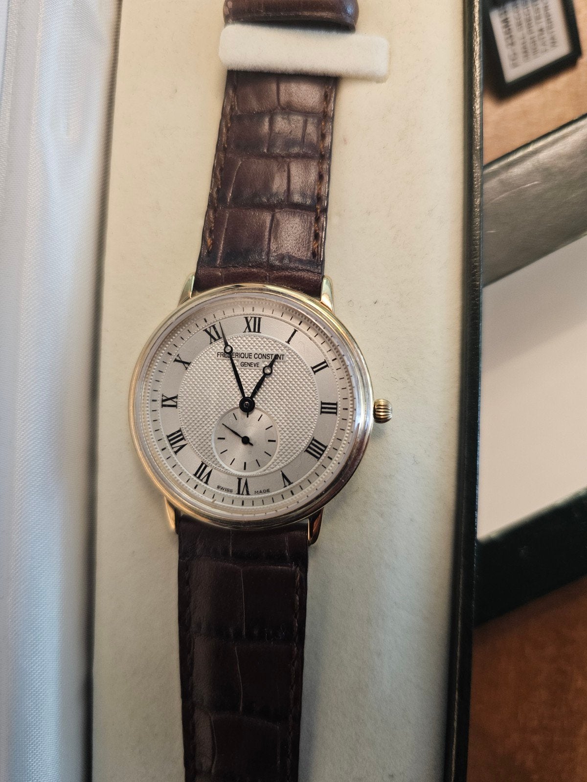 Frederique Constant Horloge - nieuw, niet gedragen, Leer, Polshorloge, Nieuw, Ophalen