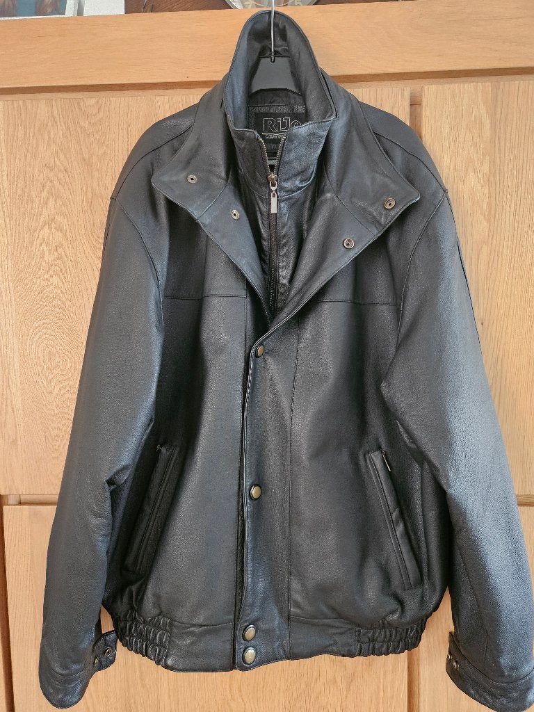 Lederen heren jas, Kleding | Heren, Jassen | Winter, Ophalen of Verzenden, Zo goed als nieuw, Maat 48/50 (M), Zwart