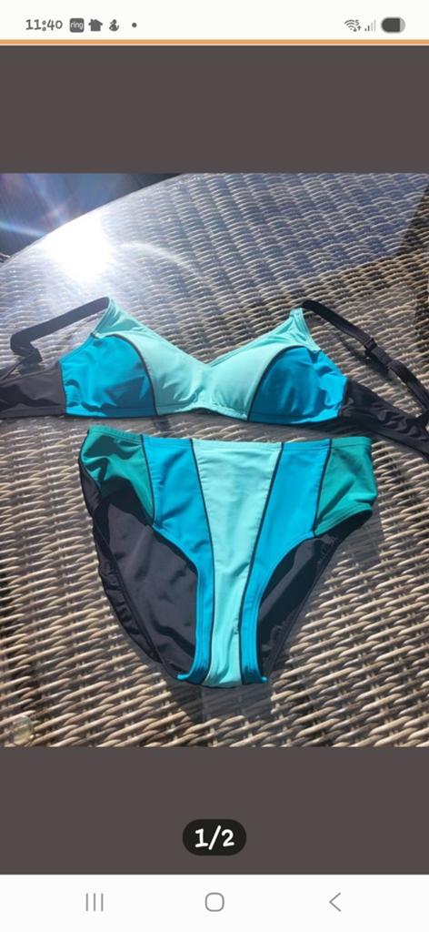 Stijlvolle bikini in blauwtinten, maat 42, Ophalen, Zo goed als nieuw, Blauw, Bikini