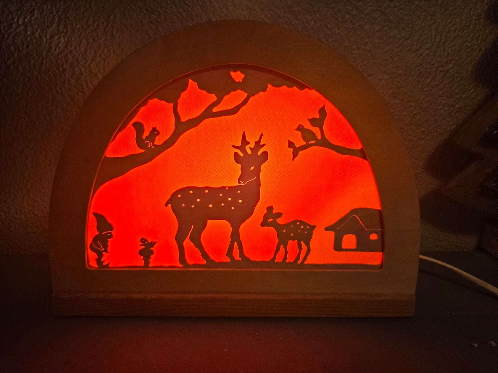 De Noest silhouette lamp met 2 silhouetten, Ophalen, Zo goed als nieuw, Hout