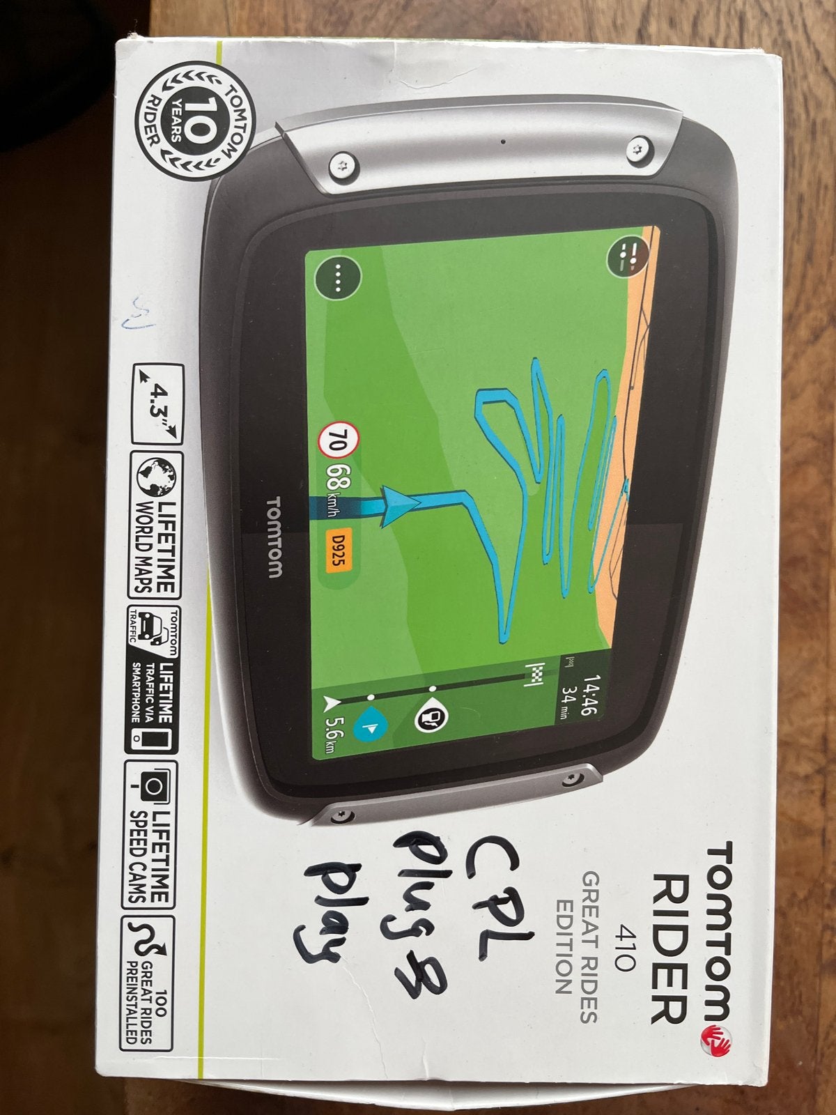 TomTom Rider 410 Great Rides Edition motornavigatie, Ophalen of Verzenden, Gebruikt