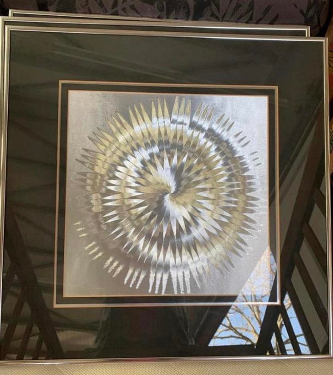 Drie Space Age Op-Art-schilderijen 1970 Barbara Lüdinghausen, Ophalen of Verzenden