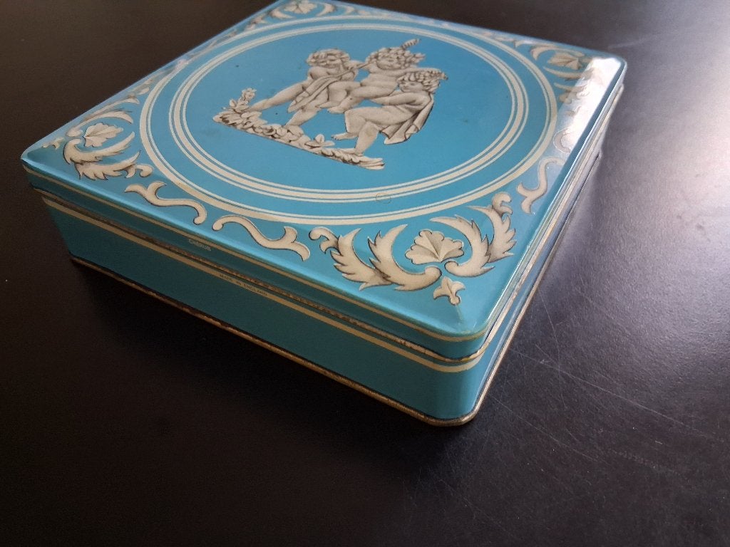 Vintage Brocante Cherubs blik Jasper ware Wedgwood *eureka*, Ophalen of Verzenden, Gebruikt, Overige, Overige merken