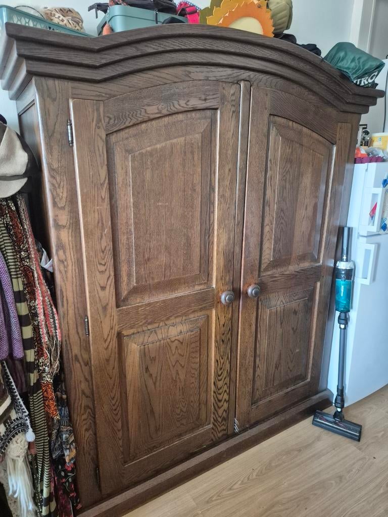 Mooie houten kledingkast - Zelf ophalen, Met deur(en), Klassiek, 150 tot 200 cm, Ophalen of Verzenden