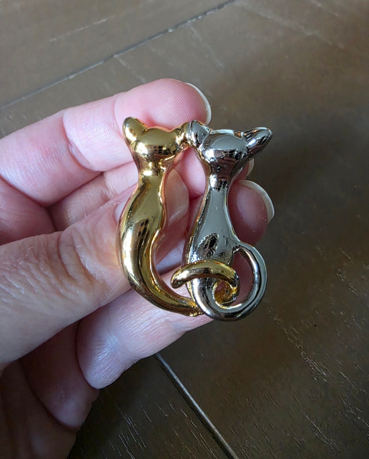 vintage broche kat poes, Ophalen of Verzenden, Zo goed als nieuw, Overige kleuren, Overige materialen