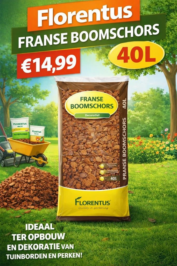 Florentus Franse Boomschors 40L - Decoratief & Beschermend, Ophalen, Boomschors