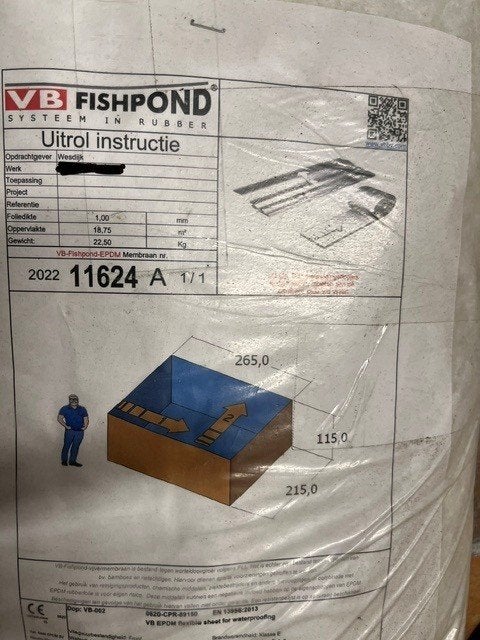 EPDM Vijverfolie 3D 1.0mm - 265x215x115cm - Nieuw, Ophalen of Verzenden, Nieuw, Vijverfolie