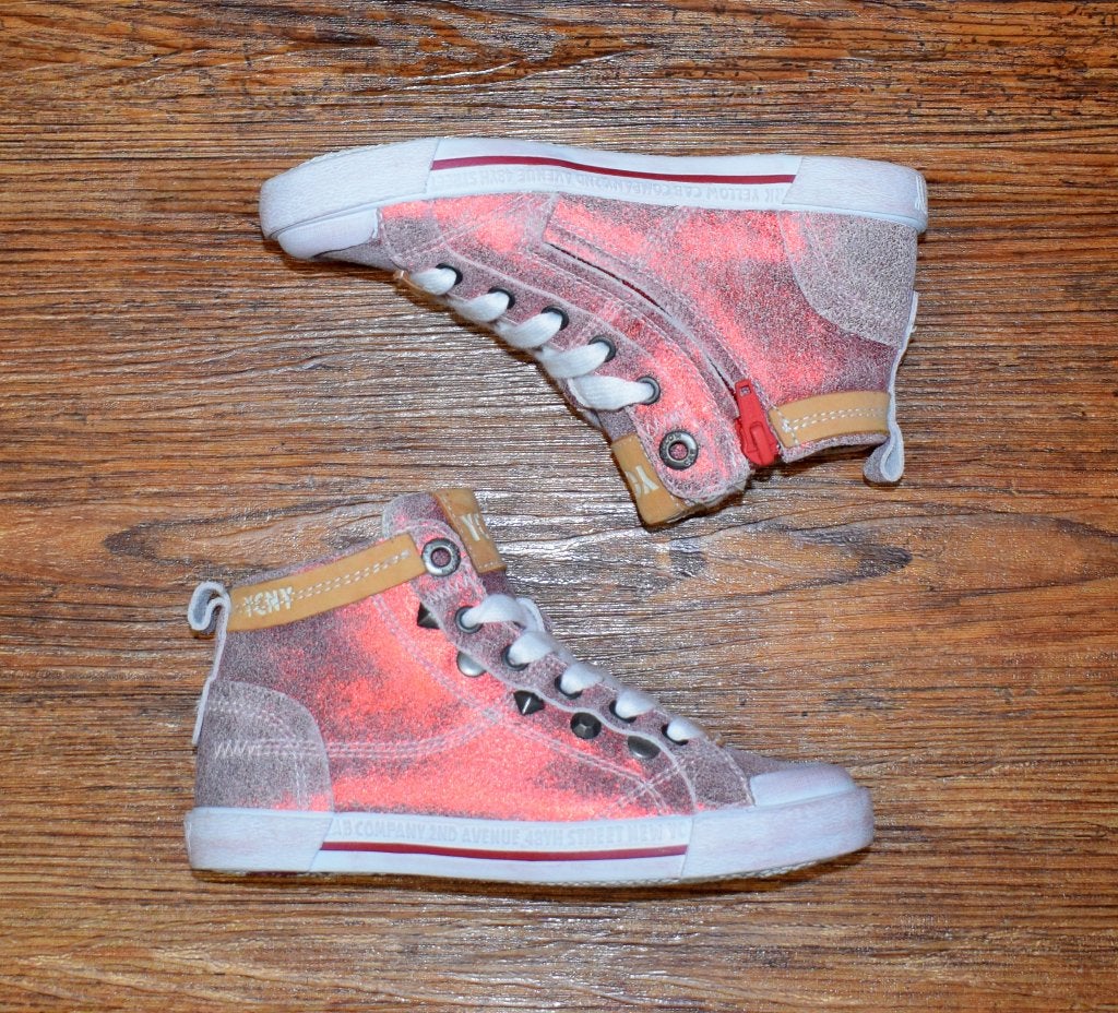 YELLOW CAB - leren veterboots boogie Red - maat 31, Meisje, Schoenen, Nieuw, Ophalen of Verzenden