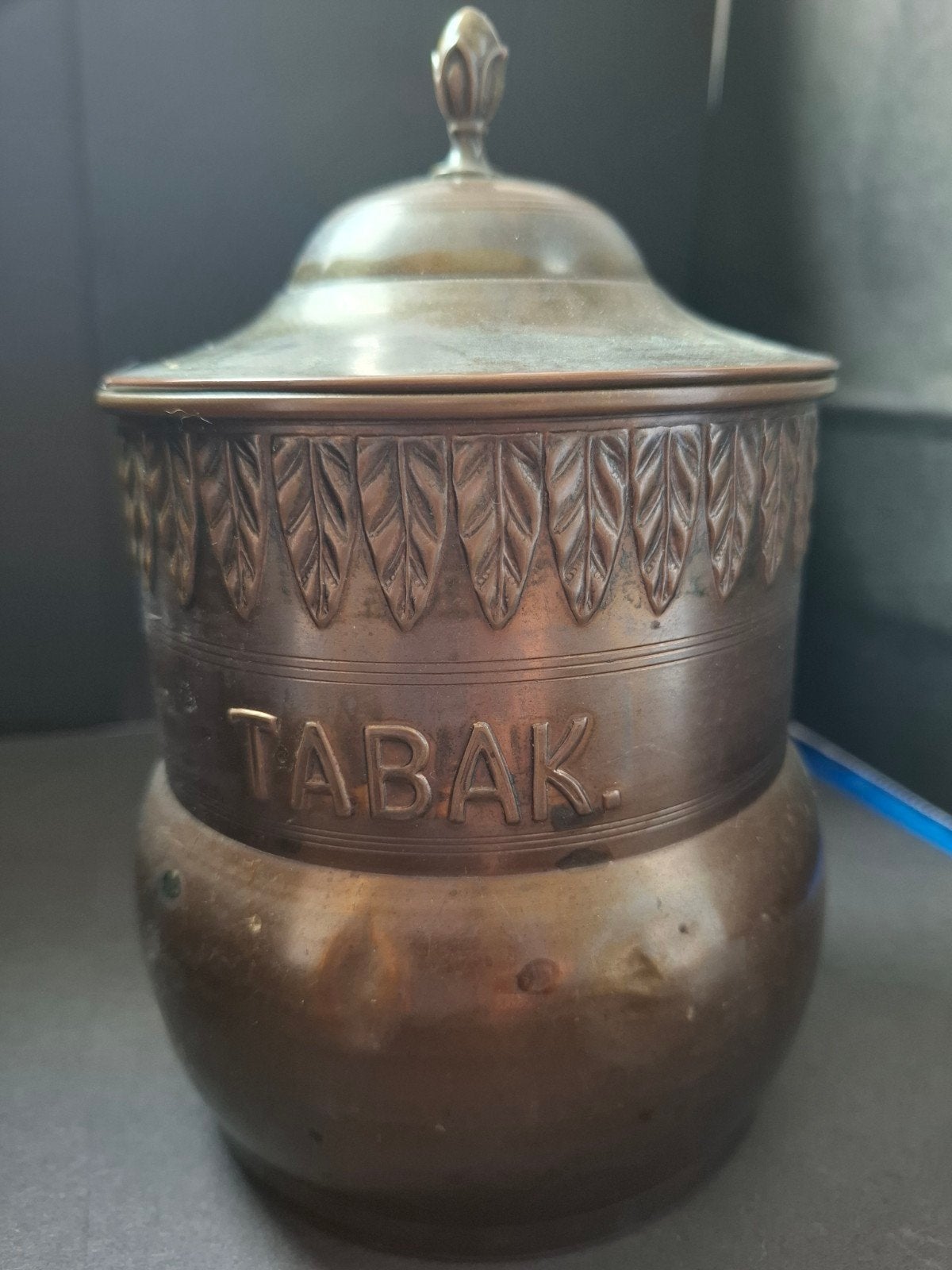 Antieke tabakspot met deksel, Ophalen of Verzenden