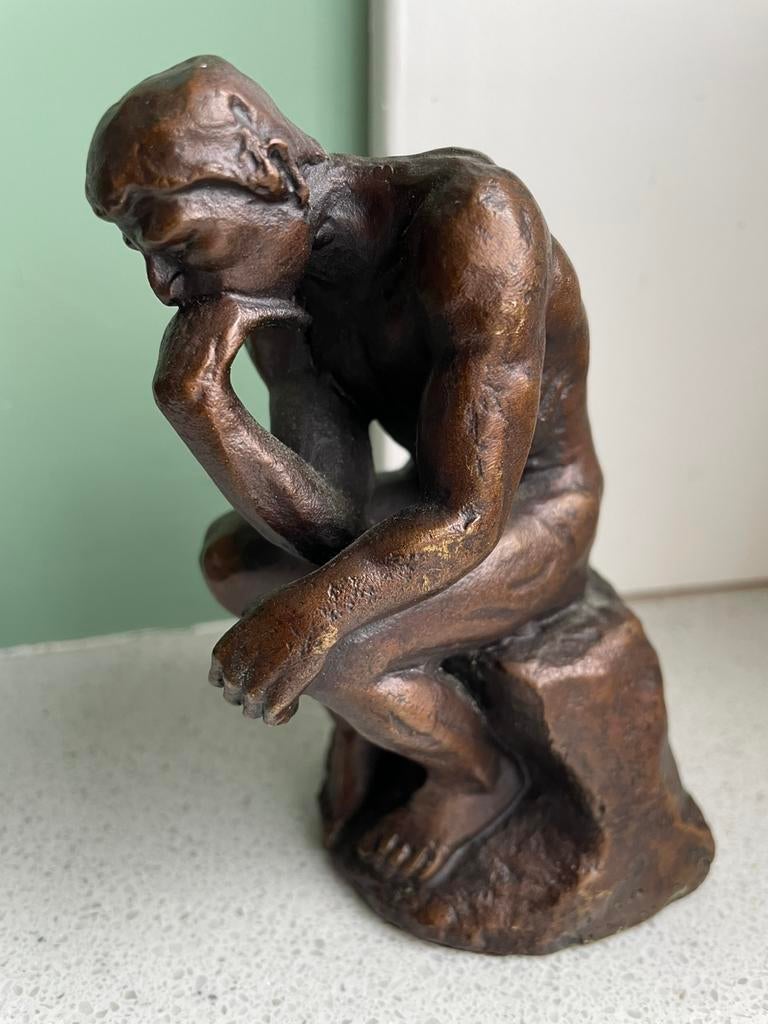 RODIN | bronzen sculptuur | Le Penseur klein model | 1980’s, Ophalen of Verzenden
