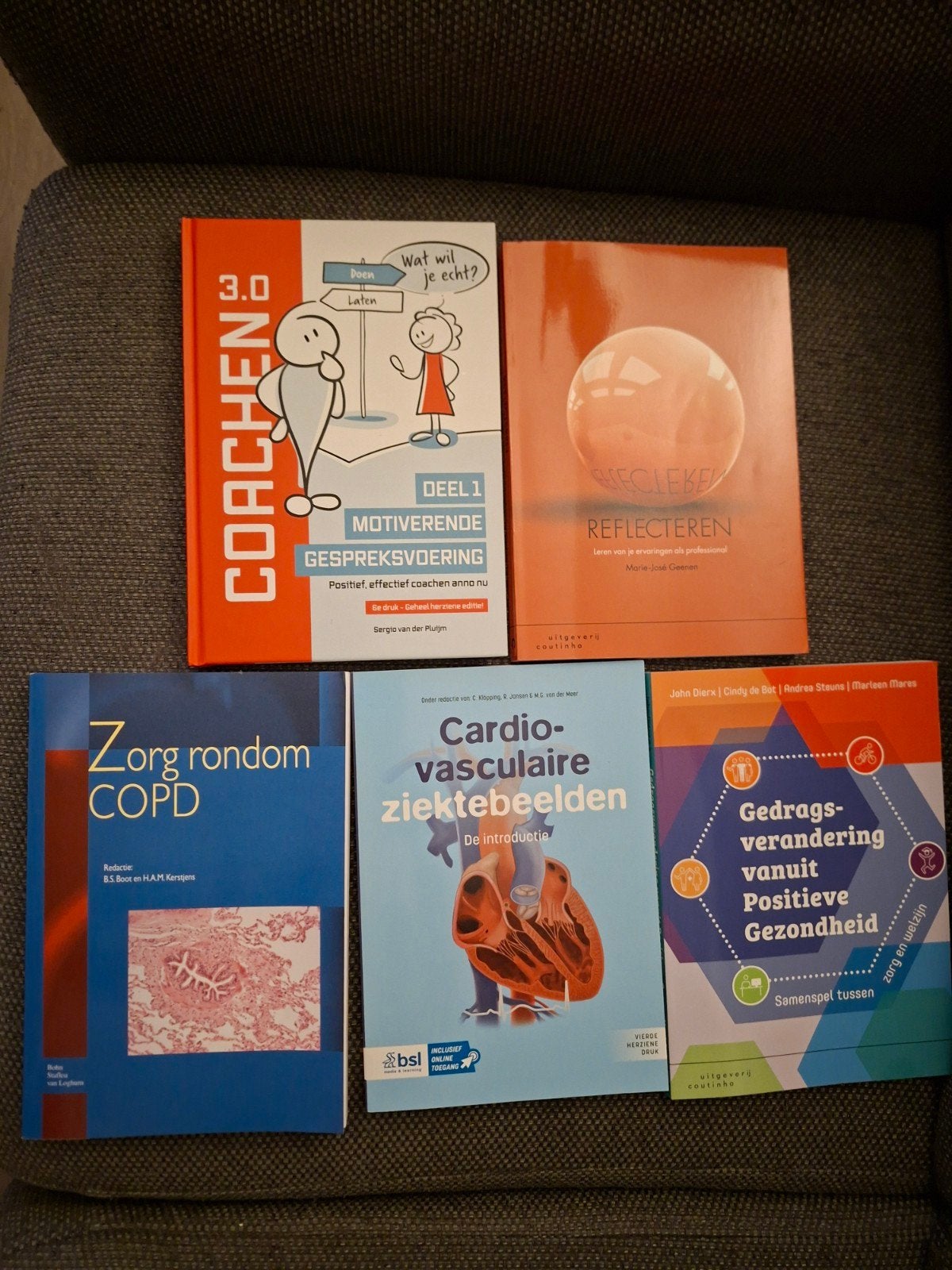 Diverse studieboeken: Coaching, Reflecteren, Zorg COPD, Hart, Ophalen of Verzenden, Gamma, Zo goed als nieuw, HBO