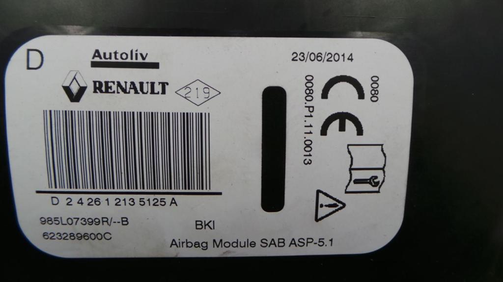 RENAULT MEGANE AIRBAG RECHTS 2015, Auto-onderdelen, Ophalen of Verzenden, Gebruikt, Stiba lid