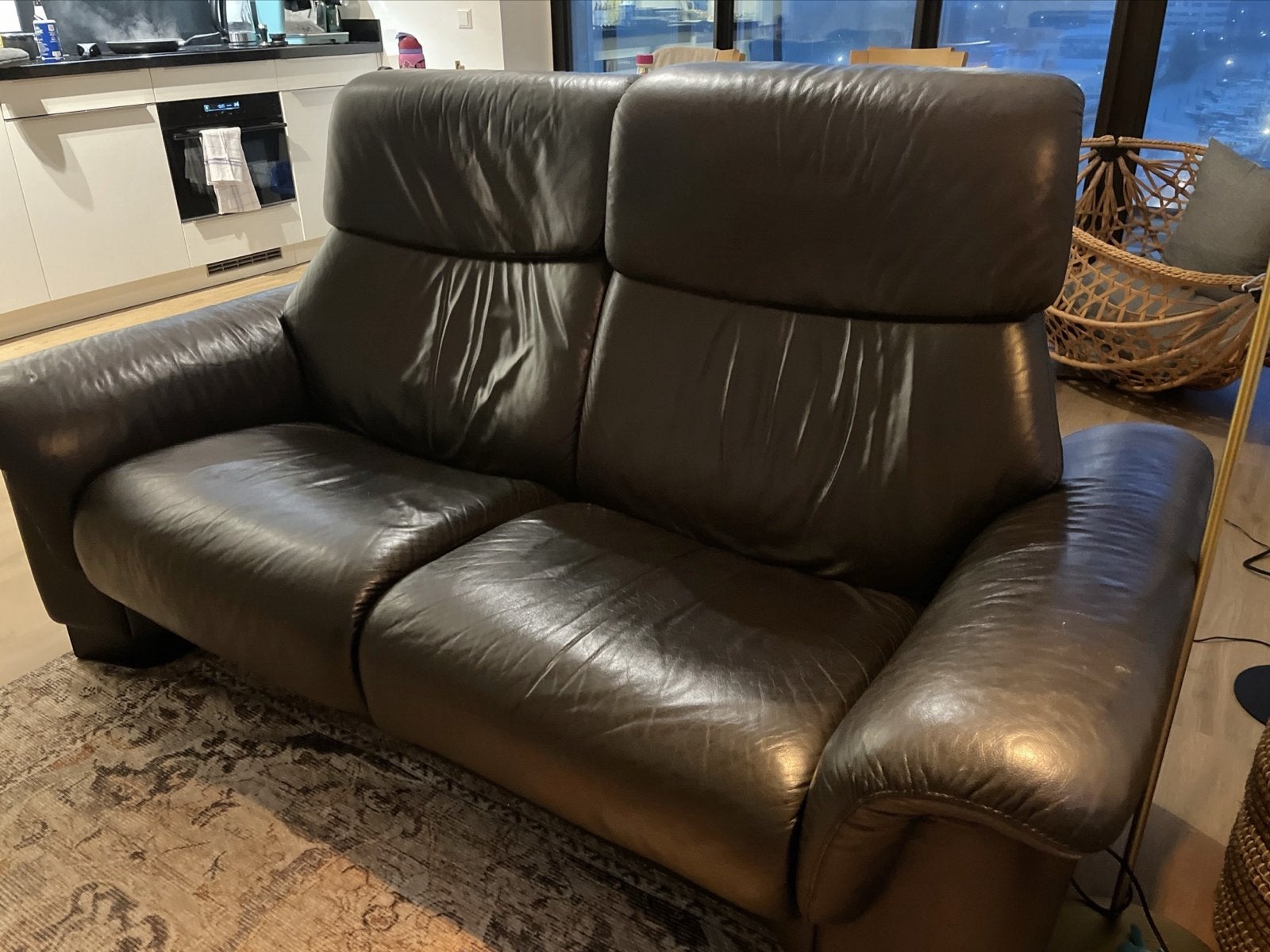 Stressless Leren 2-zitsbank - Comfort en Kwaliteit, 150 tot 200 cm, Tweepersoons, Ophalen of Verzenden, Zo goed als nieuw