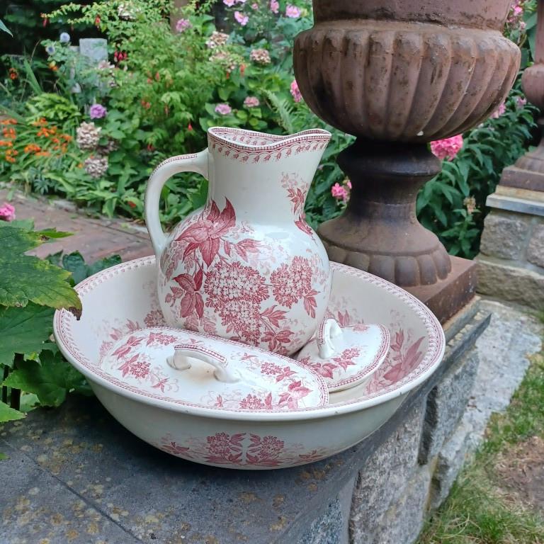 Printemps lampetstel Societe Ceramique in rood decor, Ophalen of Verzenden