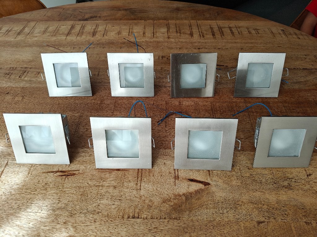 Set van 8 ARKOS inbouwspots - Dimbaar – incl. GU10 spots, Huis en Inrichting, Lampen | Spots, Ophalen, Gebruikt, GU10, LED