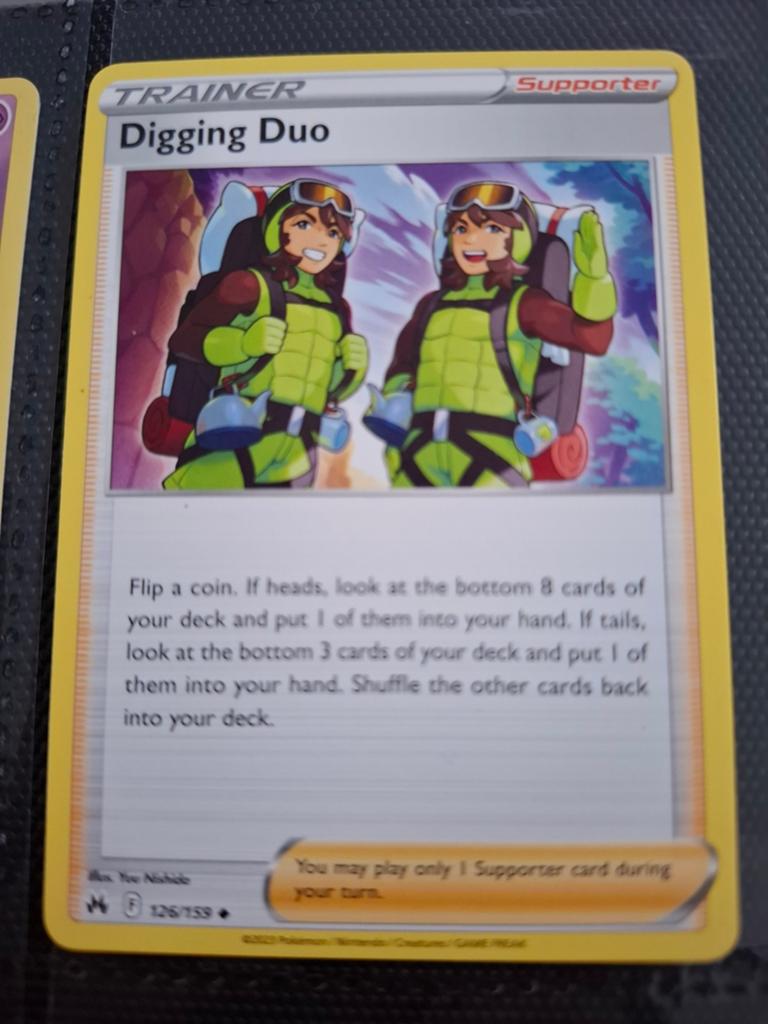 Pokémon TCG: Digging Duo Supporter Trainer Kaart, Ophalen of Verzenden, Zo goed als nieuw, Losse kaart