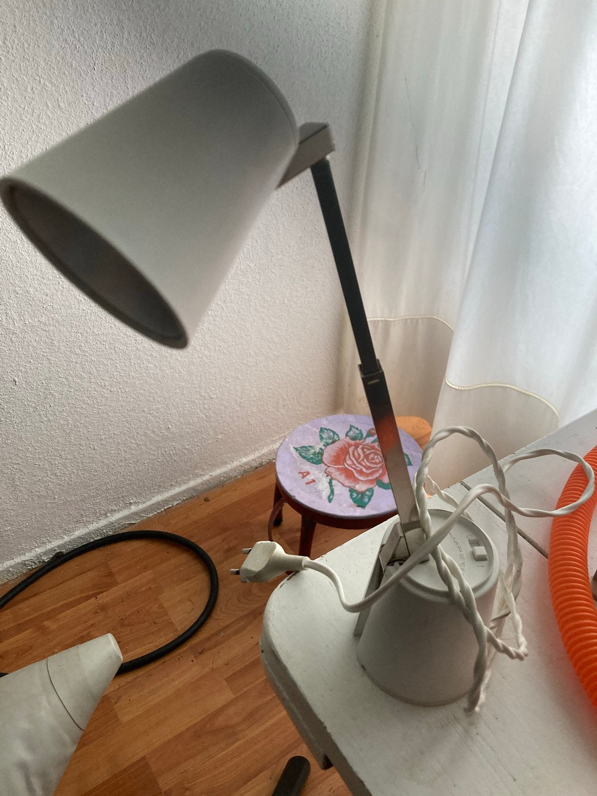 Vintage Lampette telescopic 1960, Metaal, Wit, Overige merken, Gebruikt