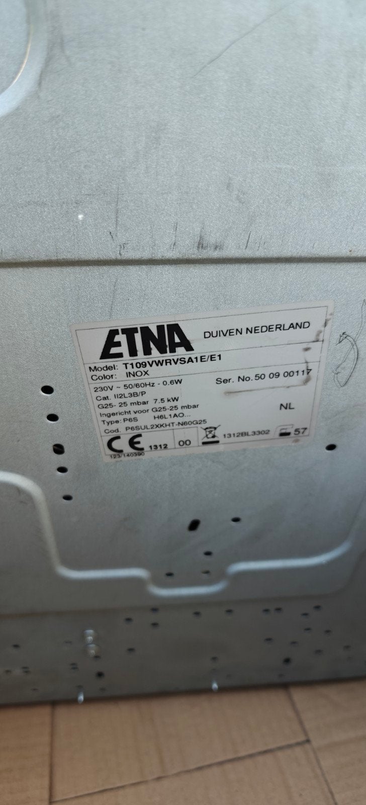ETNA T109VWRVSA1E/E1 Inbouw Gas Kookplaat 4-pits, Gebruikt, Inbouw, Gas, 4 kookzones