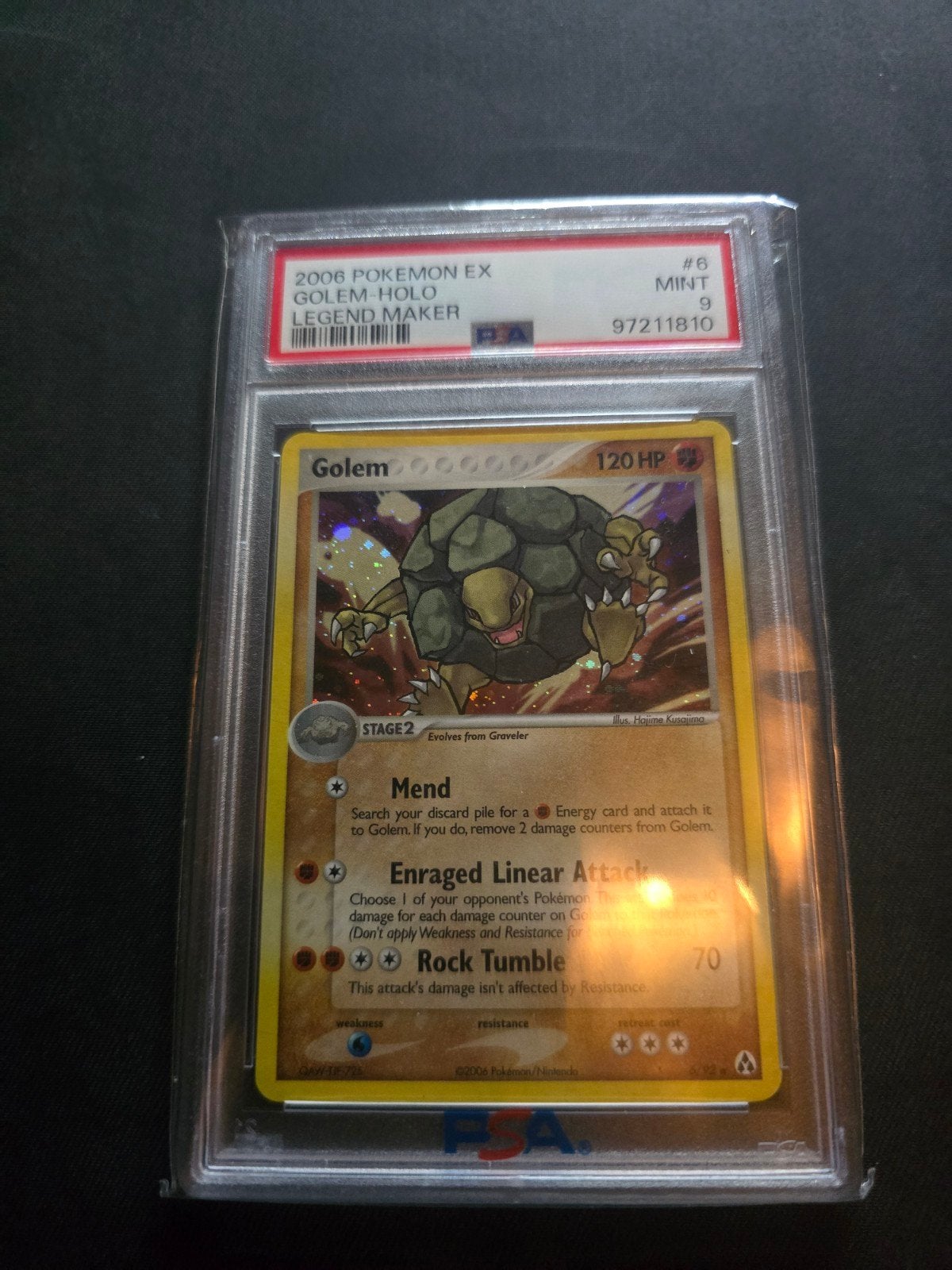 2006 Pokémon EX Golem Holo Legend Maker PSA 9 Mint, Ophalen of Verzenden
