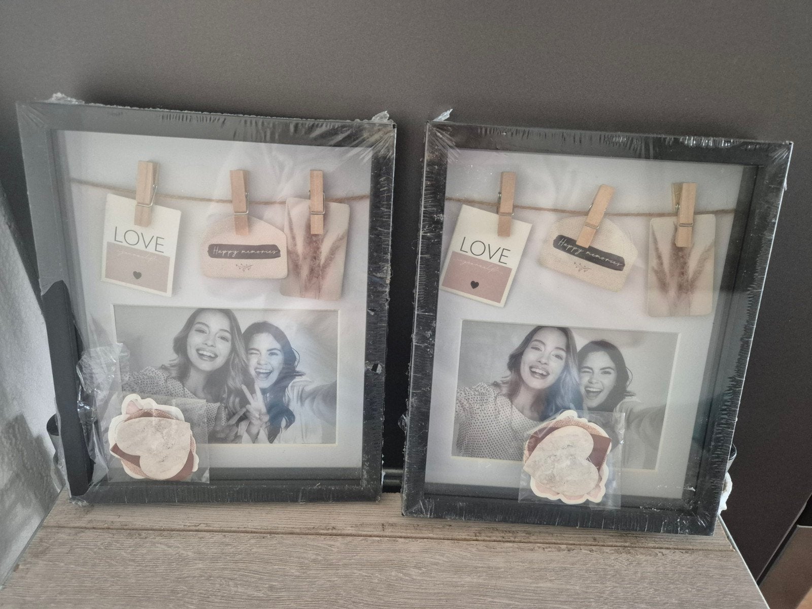 2  collage fotolijsten, Huis en Inrichting, 19 cm, Nieuw, Met clips, Zwart