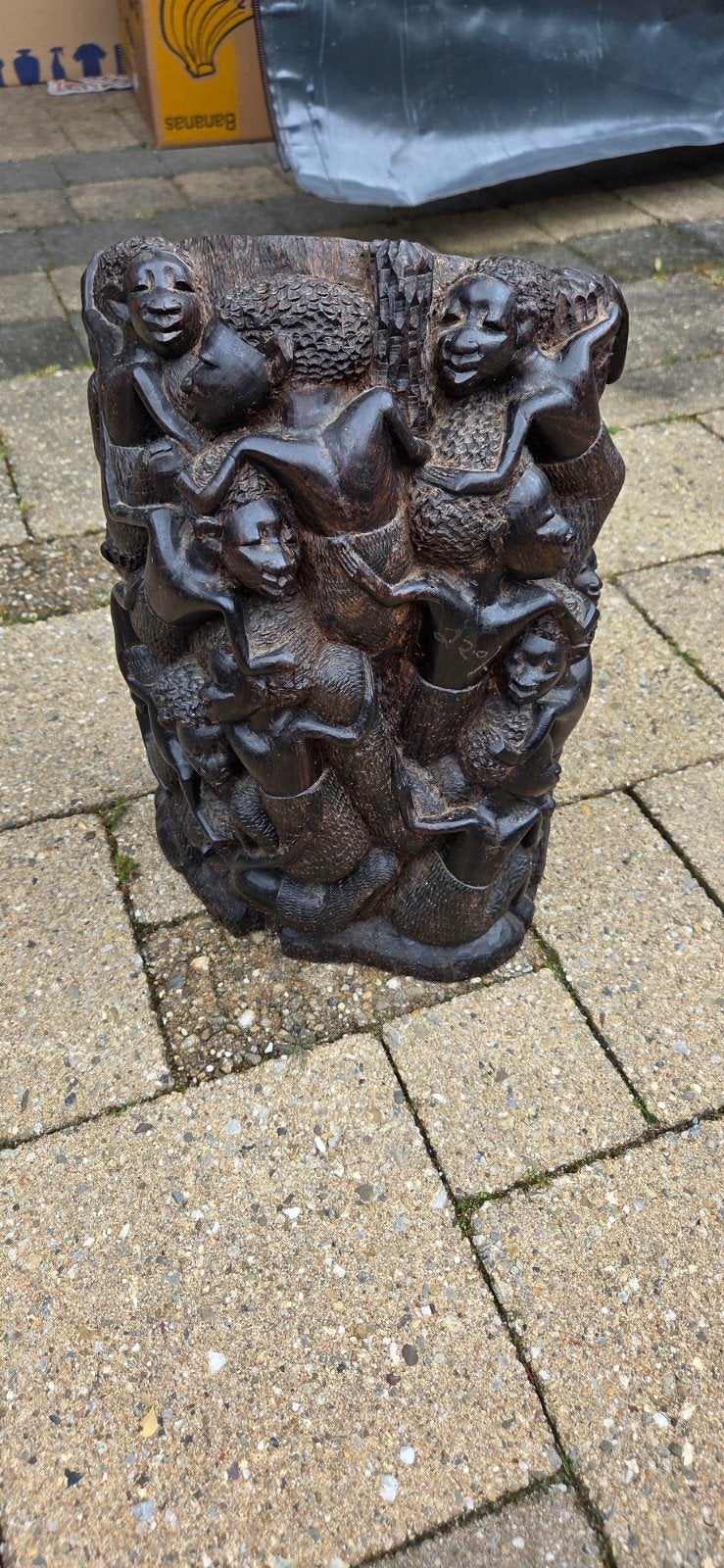 Uniek Afrikaans Houtsnijwerk: Menselijke Figuren, Ophalen, Handgemaakt, 20 - 50 cm, Hout