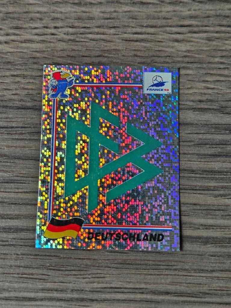 Panini World Cup Frankrijk 1998 embleem Duitsland, Ophalen of Verzenden, Zo goed als nieuw, Buitenlandse clubs, Poster, Plaatje of Sticker