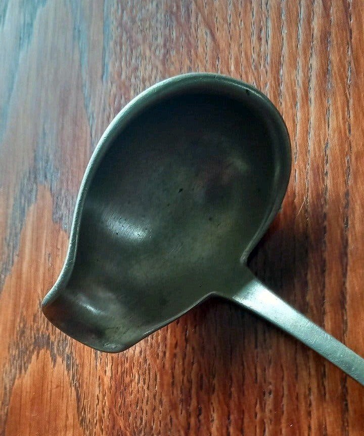 Antieke Alpaca juslepel, circa 100 jaar oud, 20 cm, Antiek en Kunst, Antiek | Bestek, Ophalen