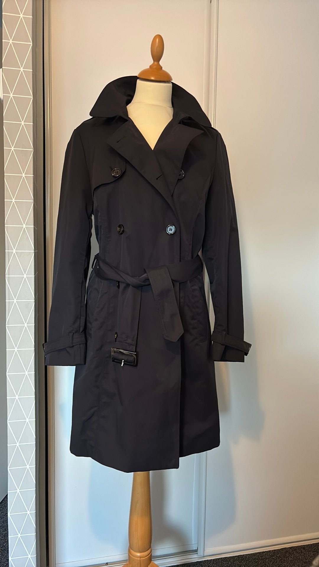 Trenchcoat donkerblauw Montego, maat 40, Kleding | Dames, Ophalen of Verzenden, Zo goed als nieuw, Maat 38/40 (M), Blauw