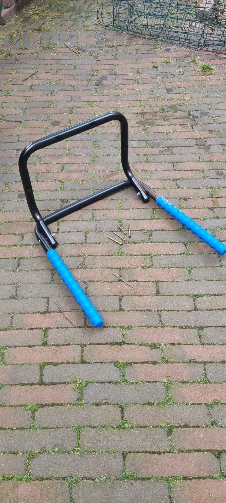 Fietsenrek voor 1 fiets, zwart met blauwe bescherming, Ophalen of Verzenden, Gebruikt