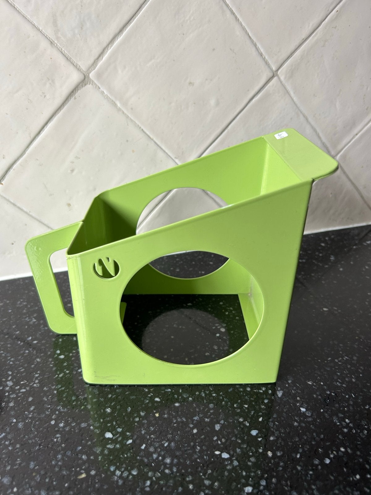 Groene metalen opberg bakje van - Numerodue Italy NIEUW, Huis en Inrichting, Keuken | Keukenbenodigdheden, Groen, Nieuw, Ophalen of Verzenden