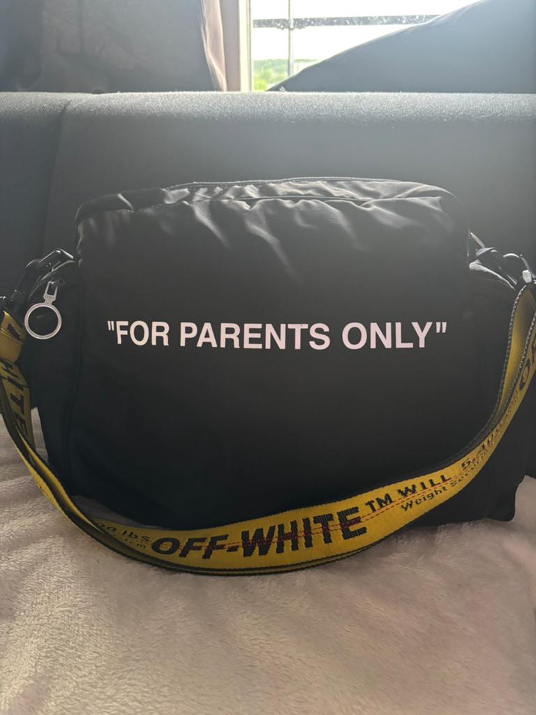 Off-white “for parents only” luiertas, Ophalen of Verzenden, Gebruikt