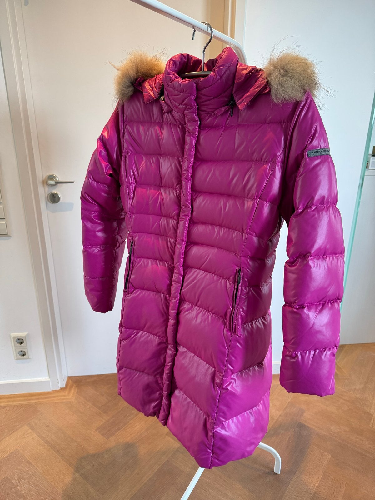Frieda & Freddies New York winterjas met bontkraag, Kleding | Dames, Ophalen of Verzenden, Gedragen, Maat 42/44 (L), Roze