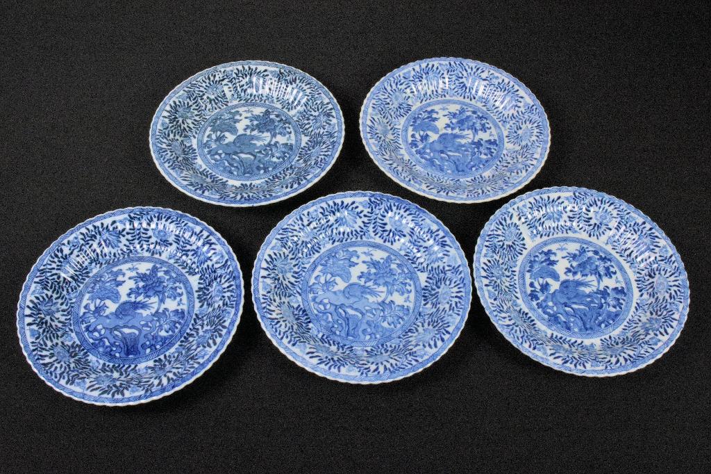 Set van 5 Antieke Chinoiserie Borden Mosa Maastricht, Ophalen of Verzenden