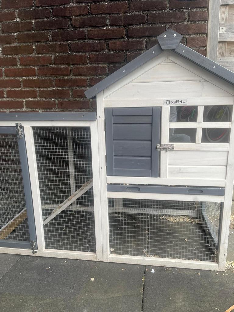 Te koop mooie konijnen hok, 110 cm of meer, Ophalen of Verzenden, Zo goed als nieuw, 90 cm of meer