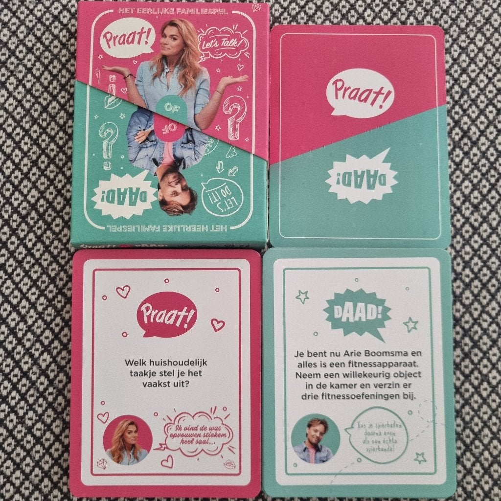 Praat en daad kaarten, gezelschap kaarten, Hobby en Vrije tijd, Een of twee spelers, Ophalen of Verzenden, Zo goed als nieuw
