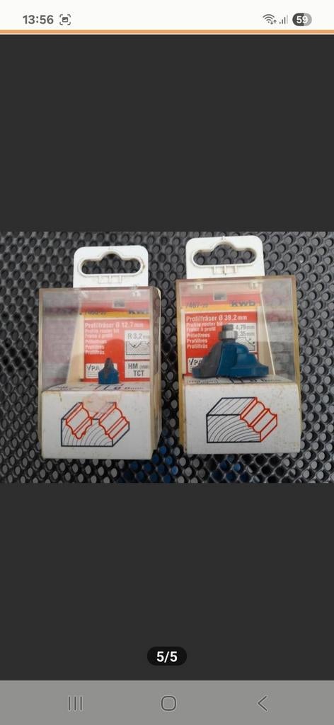 2 x bovenfrees   voor hout as 6mm, Ophalen of Verzenden, Elektrisch, Bovenfrees