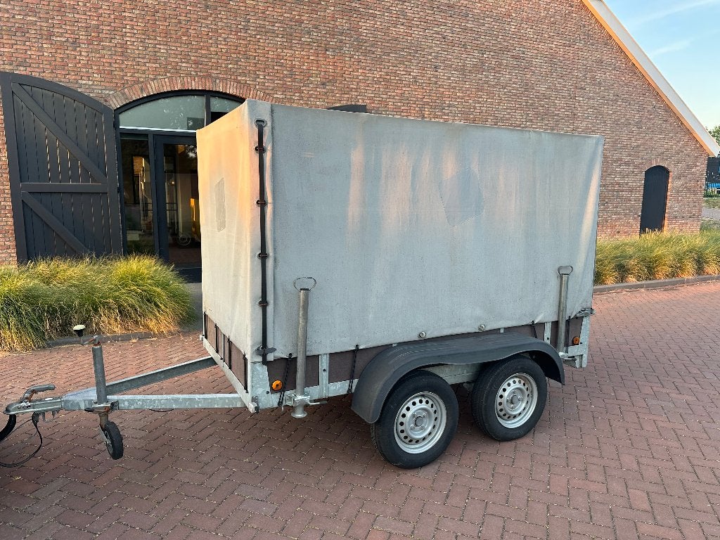 Tandemasser aanhanger met huif – met steunpoten, Auto diversen, Aanhangers en Bagagewagens, Ophalen, Gebruikt