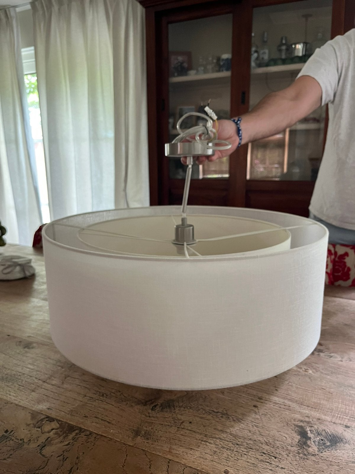 Dubbele kap hanglamp plafondlamp, Ophalen, Zo goed als nieuw