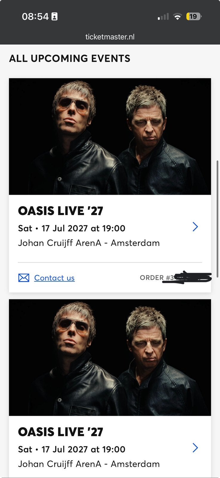 OASIS ‘27 Live | Zaterdag 17 jul | Johan Cruijff ArenA AMS, Tickets en Kaartjes, Twee personen, Juli
