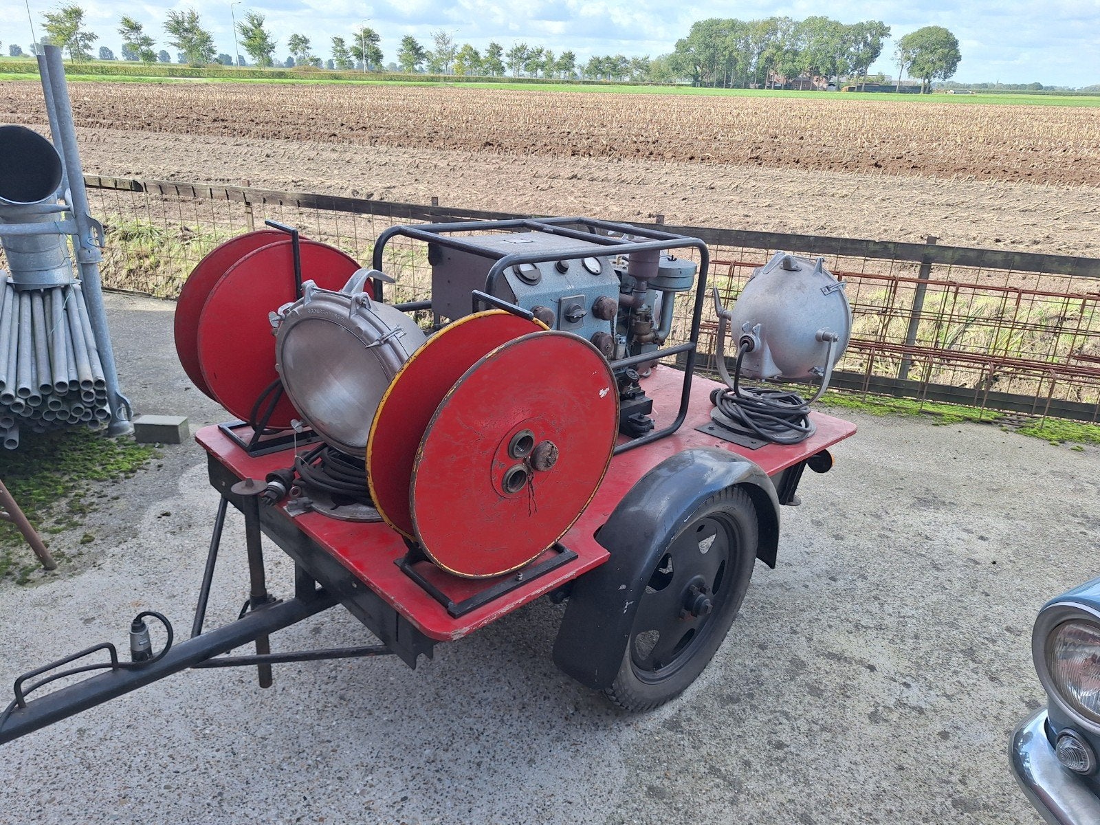 Lichtaanhanger ex BBB/Brandweer met generator en gereedschap, Ophalen