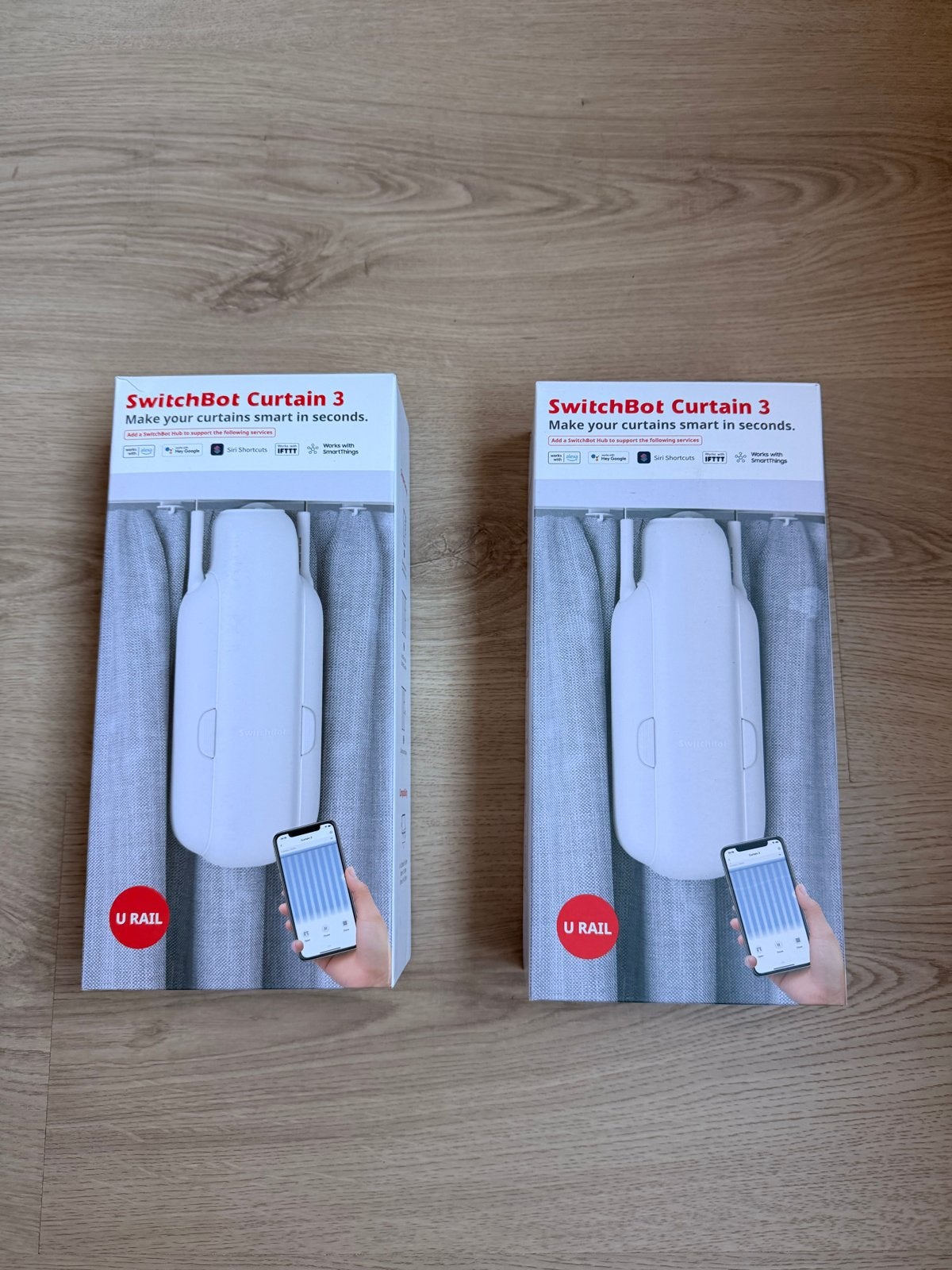 2x SwitchBot Curtain 3 U Rail - Maak je gordijnen slim, Nieuw, Kunststof, Ophalen of Verzenden, Modern