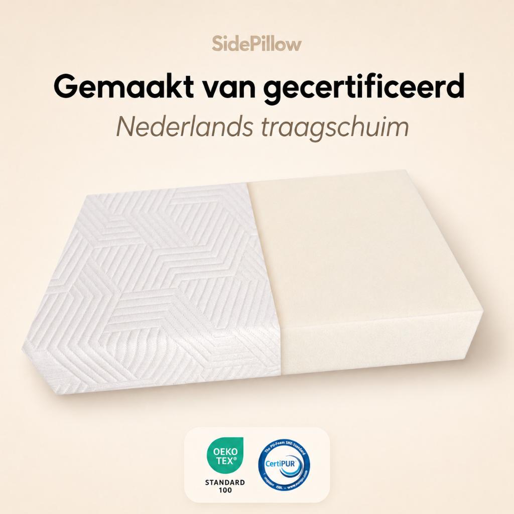 SidePillow - Luxe Extra Stevig Hoofdkussen Voor Zijslapers, Ophalen of Verzenden, Nieuw, Wit, Rechthoekig