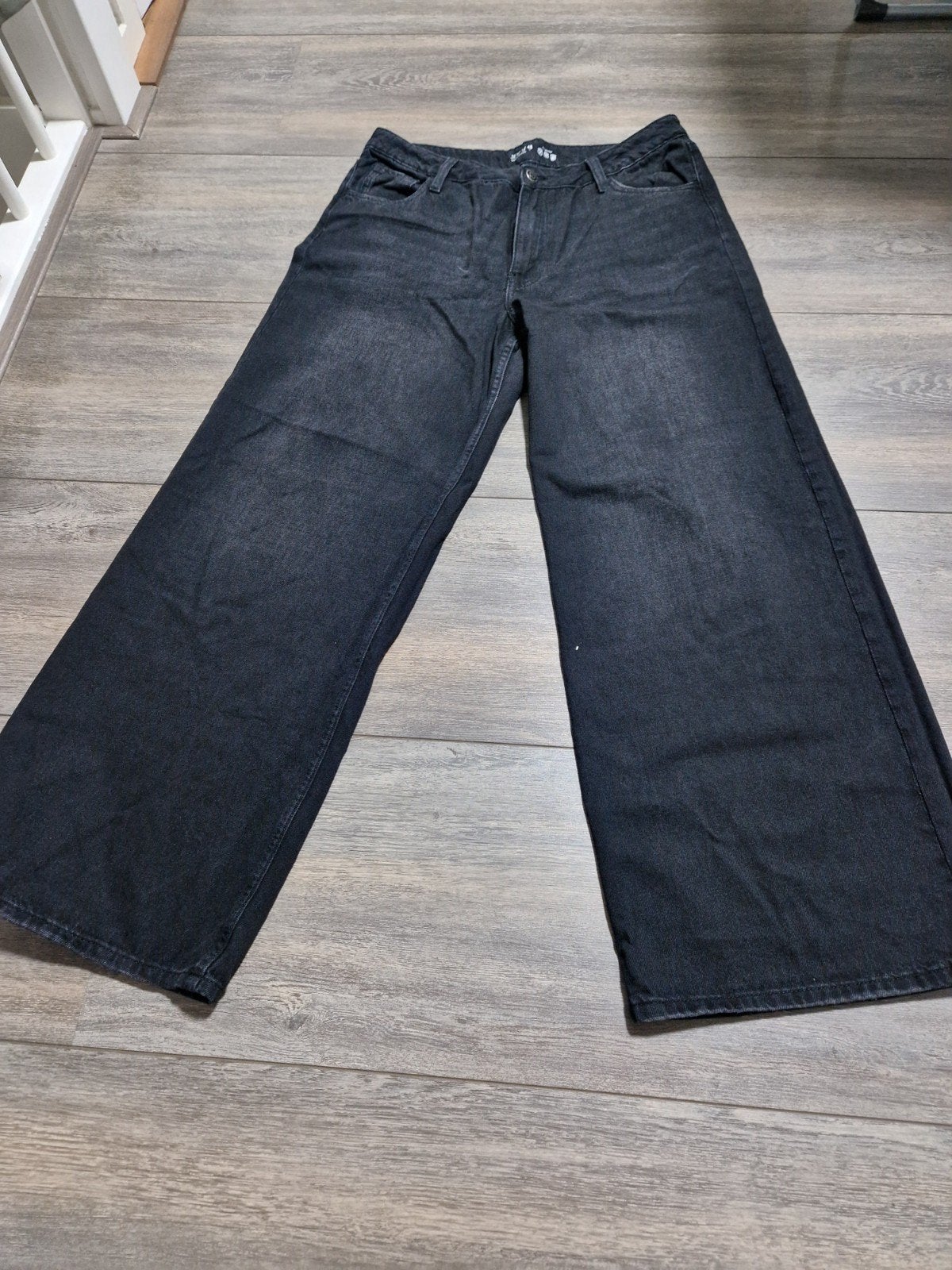 Primark Zwarte Wide Leg Jeans - Maat 44, Primark, Zwart, Maat 42/44 (L), Ophalen of Verzenden