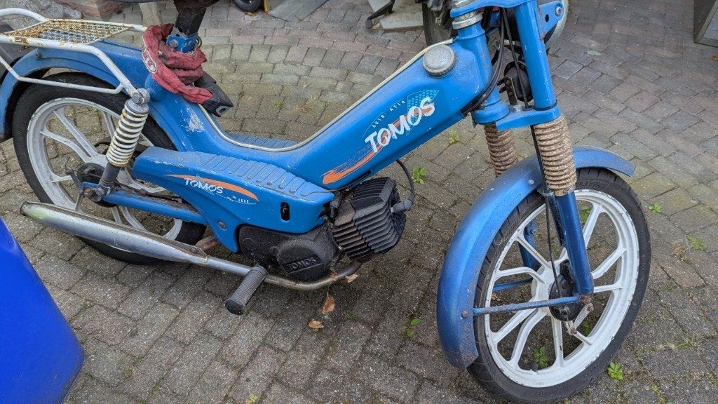 Thomos brommer blauw, Fietsen en Brommers, Brommers | Tomos, Ophalen, Gebruikt, Maximaal 25 km/u, Overige modellen